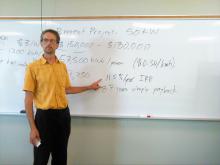 Wayne Groszko explains the financial case for a solar project.
